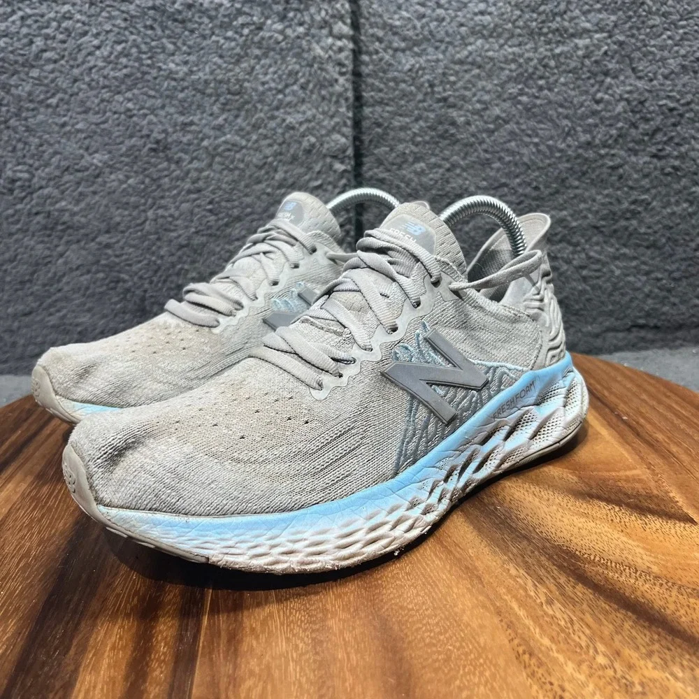 New Balance Fresh Foam Gray Blue Running Shoes Women's‎ Sneakers NO INSOLES